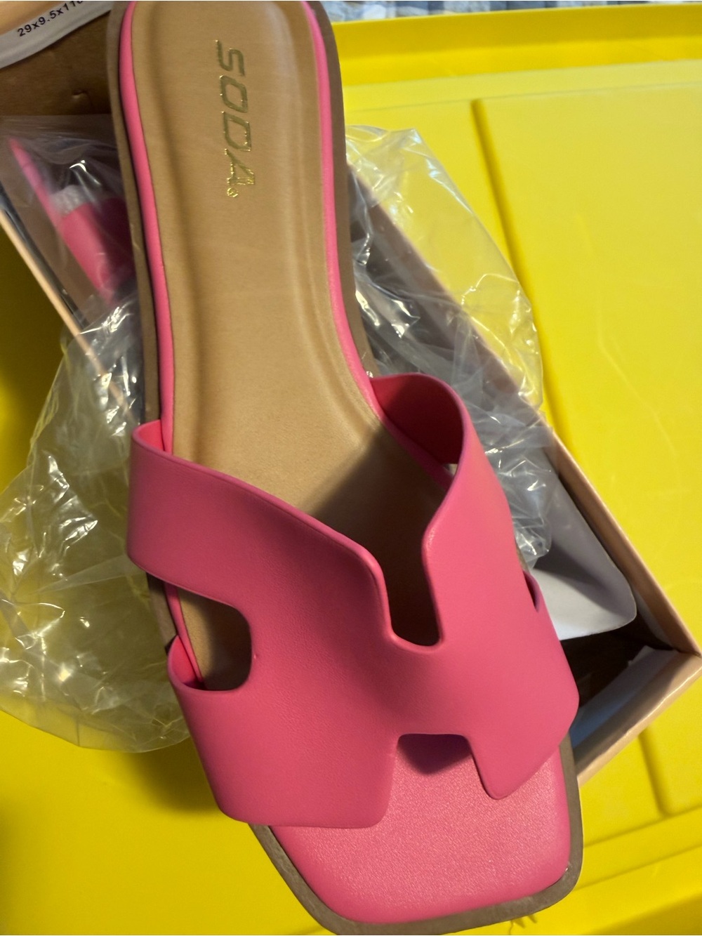 Soda Pink Open-Toe Slide Mule